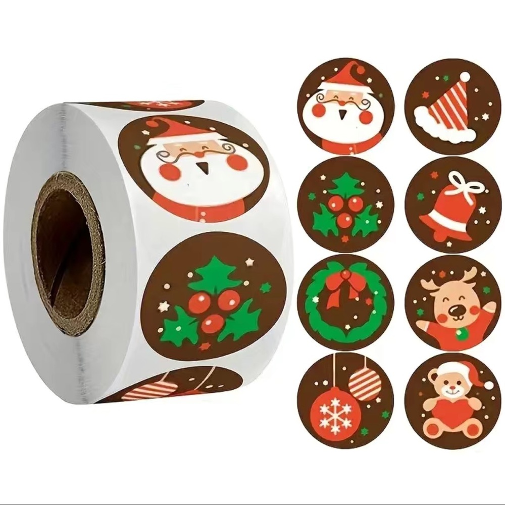 500pc Christmas Holiday Sticker Roll